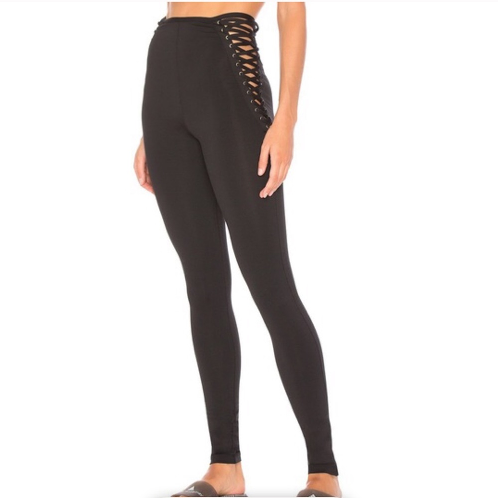 Blue life fit elite Planet Blue lace up leggings - Picture 1 of 3